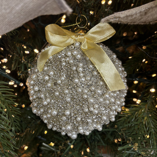 Ribboned Pearl Bauble - My Christmas