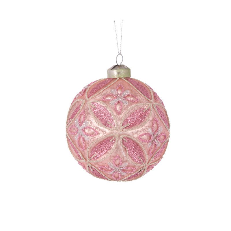 Rose Embossed Floret Bauble - My Christmas