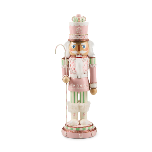 Rosy Peppermint Wood Nutcracker - My Christmas