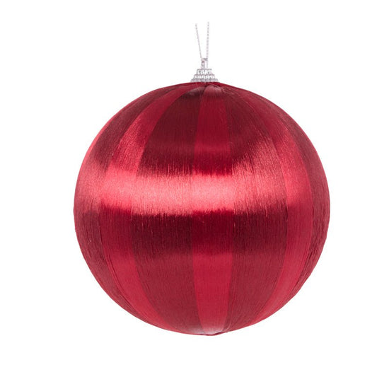 Rouge Striped Silk Bauble - My Christmas