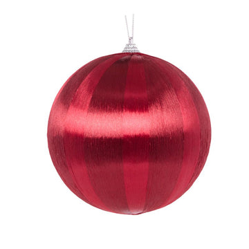 Rouge Striped Silk Bauble - My Christmas