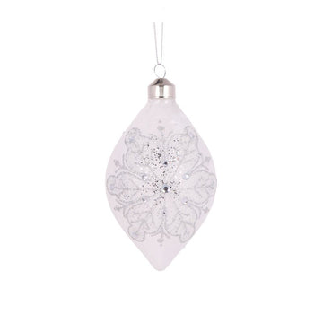 Round Glittered Snowflake Drop Bauble - My Christmas