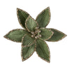 Sage and Champagne Glitter Poinsettia with Clip - My Christmas
