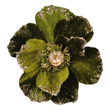 Sage Clip-on Velvet Magnolia - My Christmas