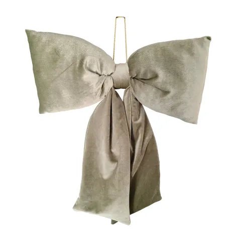 Sage Velvet Bow Decoration - Large - My Christmas