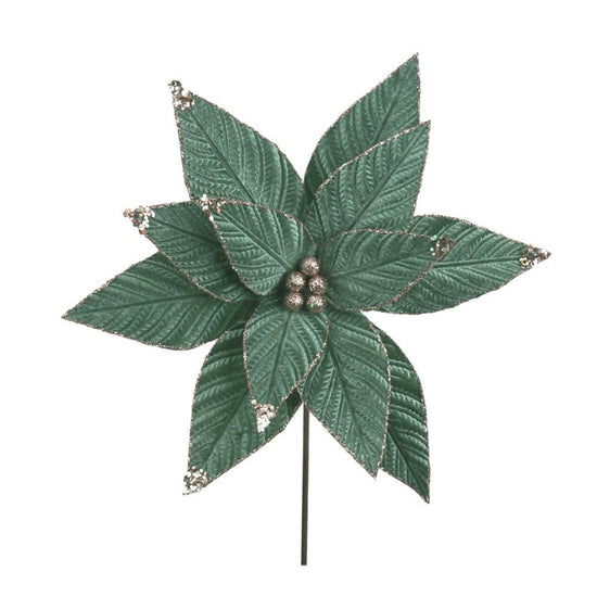 Sage Velvet Poinsettia - My Christmas