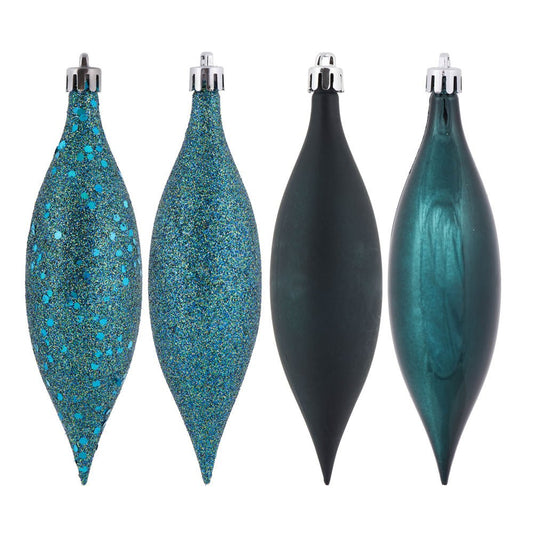Sea Blue Drop Finial Ornament - Box of 8 - My Christmas