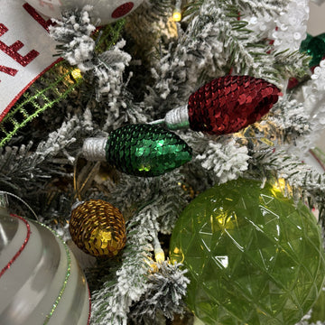 Sequin Light Bulb Pick - My Christmas