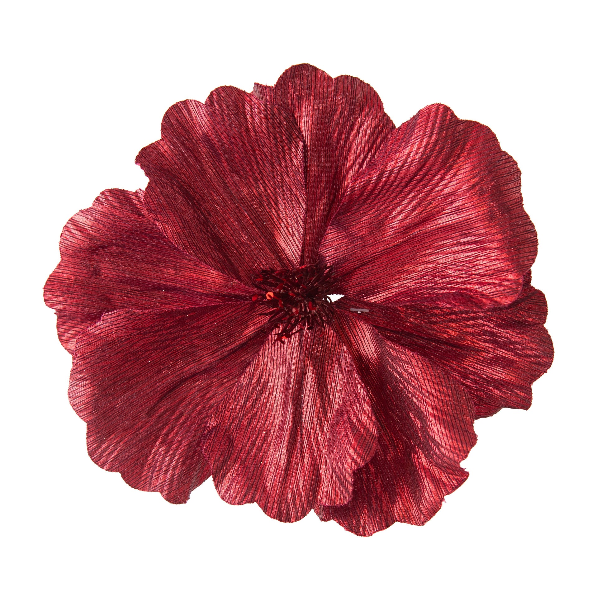 Shiny Burdundy Clip-on Magnolia - My Christmas