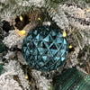 Shiny Teal Faceted Bauble - My Christmas