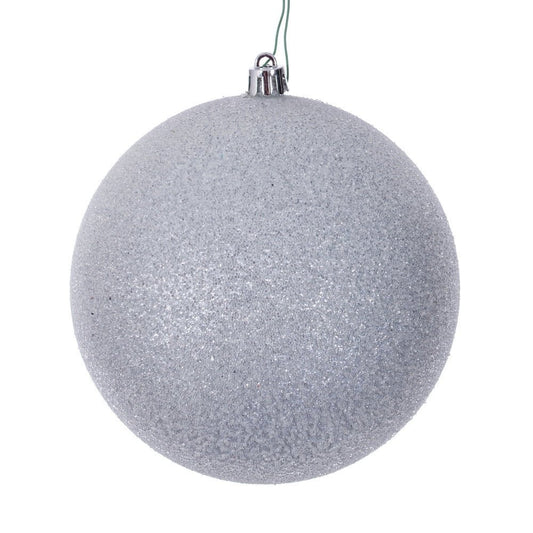 Silver 12cm Iced Ball Ornament - Pack of 4 - My Christmas