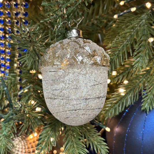 Silver Acorn Bauble - My Christmas