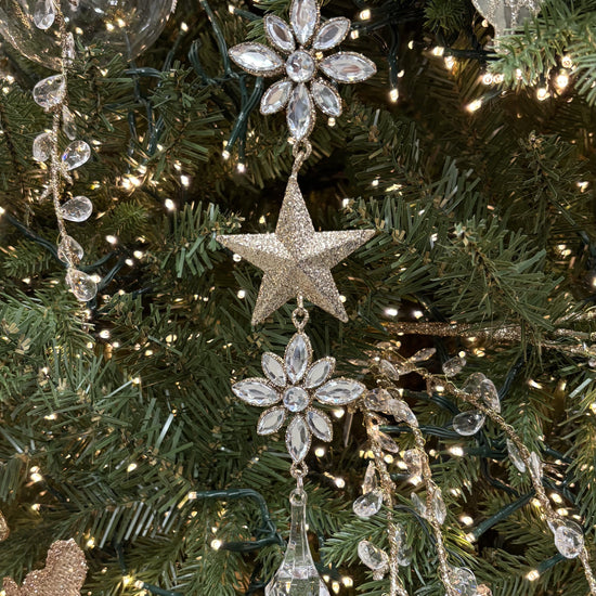 Silver and Gold Jewel Star Ornament - My Christmas