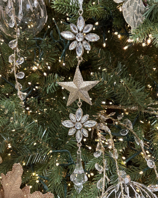 Silver and Gold Jewel Star Ornament - My Christmas