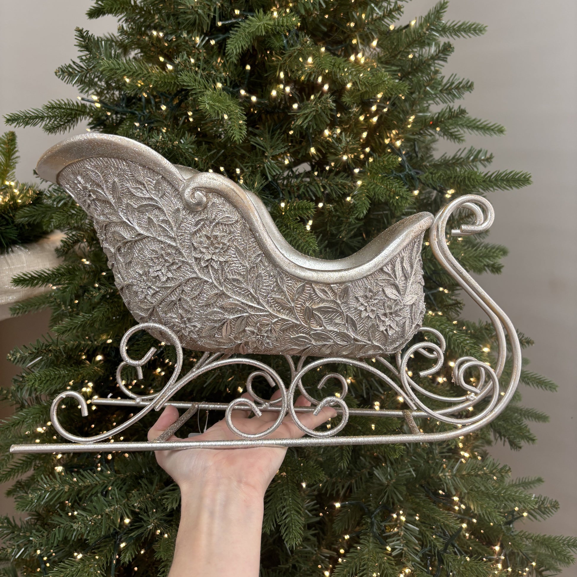 Silver Antique Sleigh - My Christmas