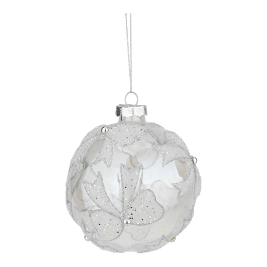 Silver Bow Ball Ornament - My Christmas