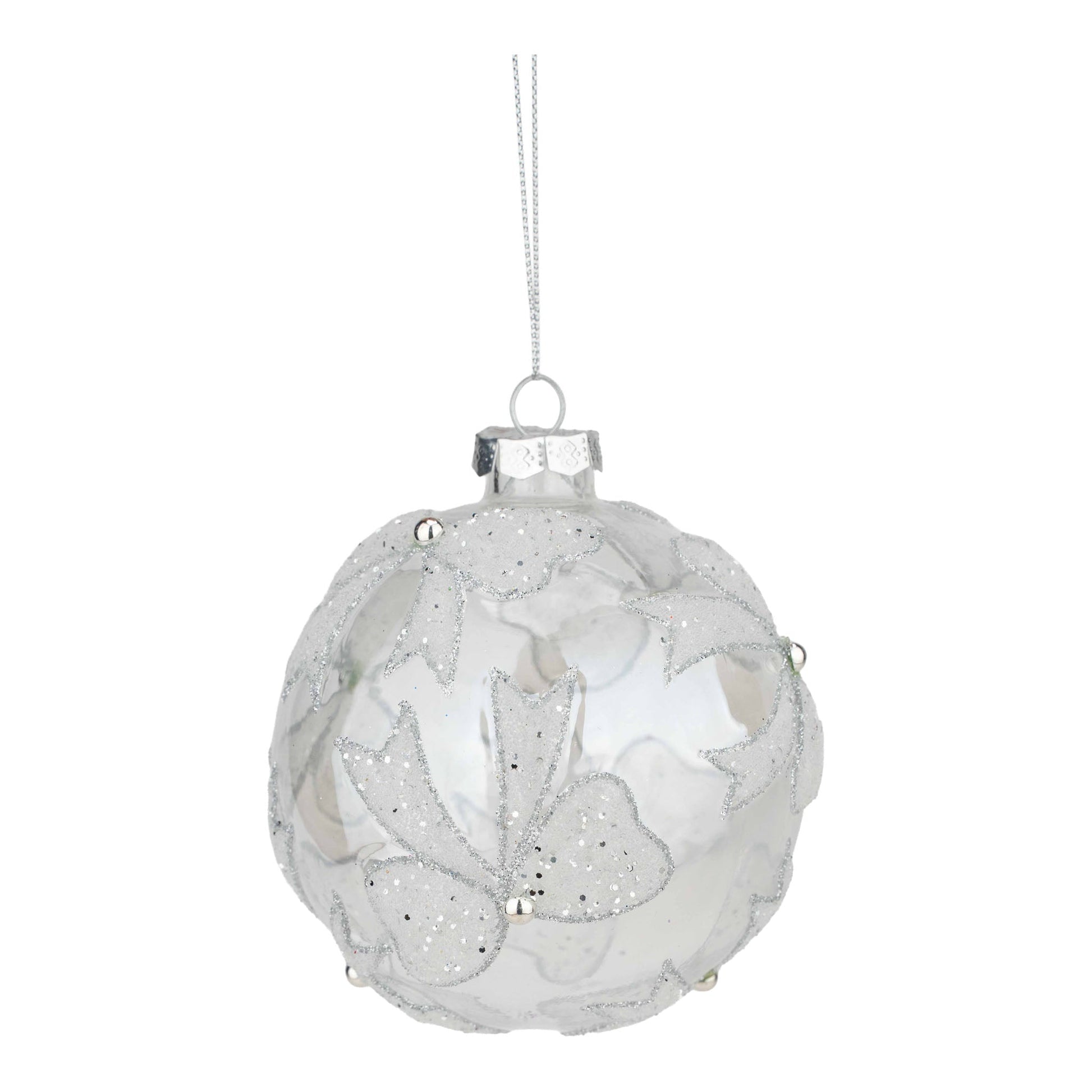Silver Bow Ball Ornament - My Christmas