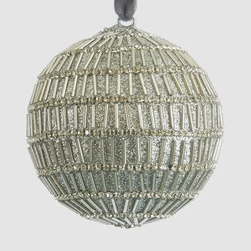 Silver Bugle Bead Bauble - My Christmas