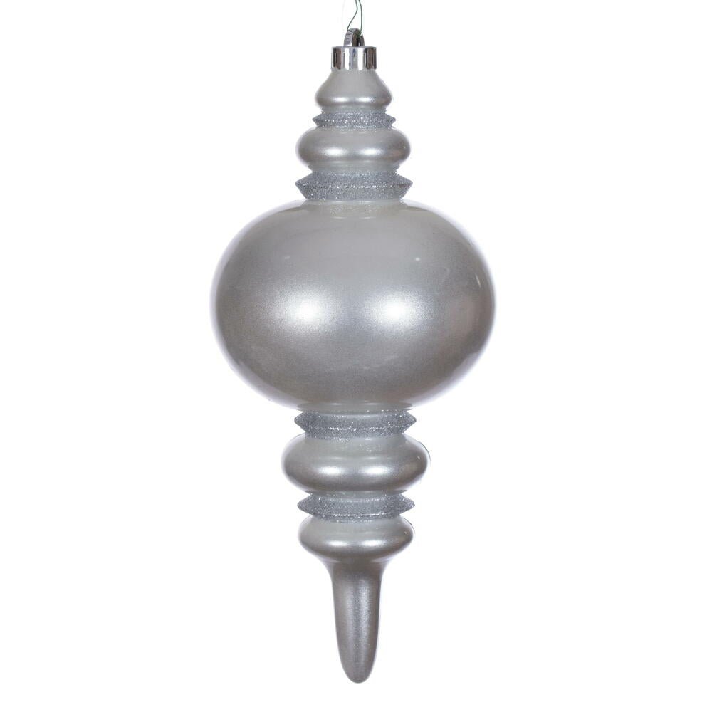 Silver Candy Glitter Finial - 33cm - My Christmas