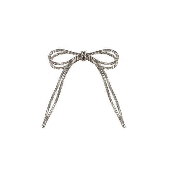 Silver Diamonte Double Bow Ornament - My Christmas