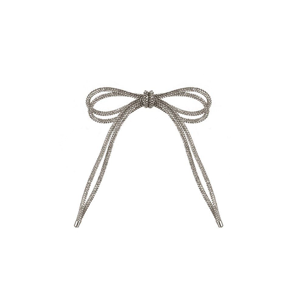 Silver Diamonte Double Bow Ornament - My Christmas