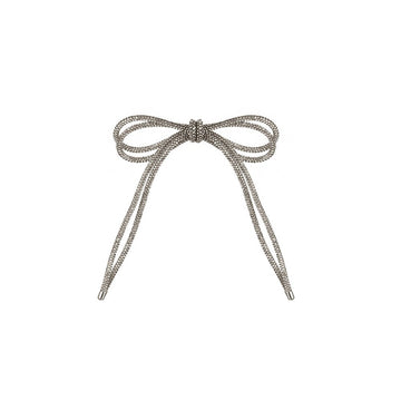 Silver Diamonte Double Bow Ornament - My Christmas