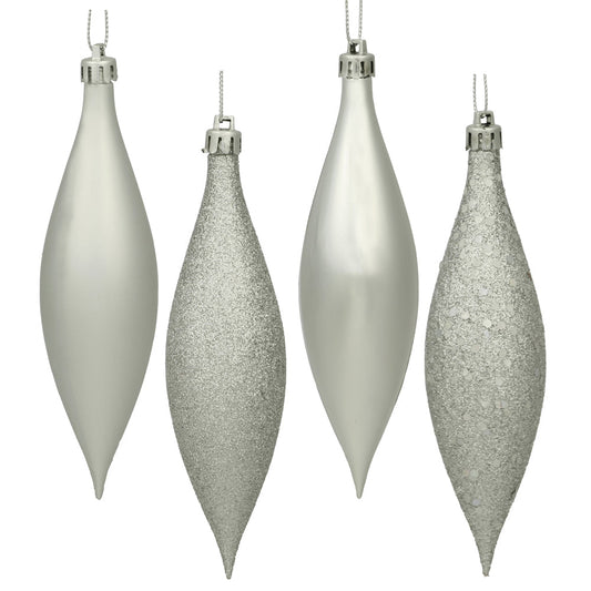 Silver Drop Finial Ornament - Box of 8 - My Christmas