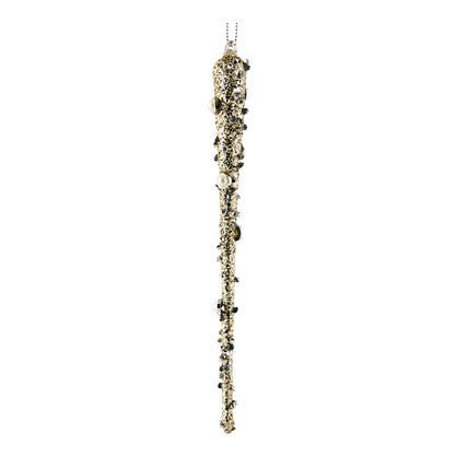 Silver Encrusted Icicle Ornaments - Set of 3 (19cm) - My Christmas