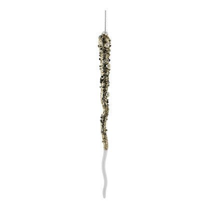 Silver Encrusted Icicle Ornaments - Set of 3 (24cm) - My Christmas