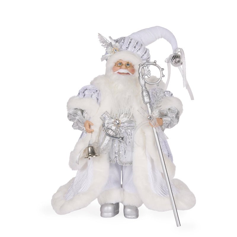 Silver Fabric Santa - 50cm - My Christmas