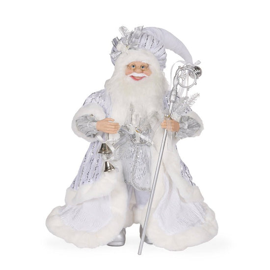 Silver Fabric Santa - 65cm - My Christmas