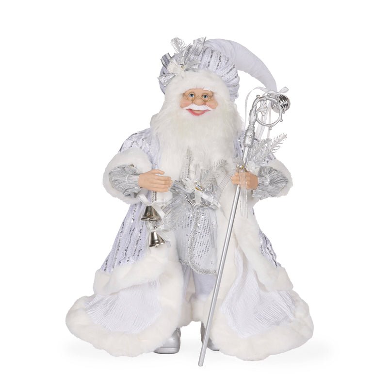 Silver Fabric Santa - 65cm - My Christmas