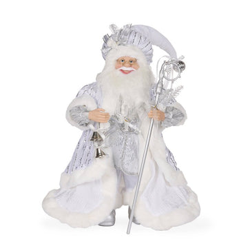Silver Fabric Santa - 65cm - My Christmas