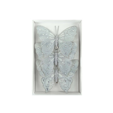 Silver Feather Butterfly - Pack of 3 - My Christmas