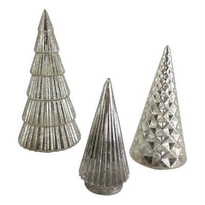 Silver Glass Trees - Set of 3 - My Christmas