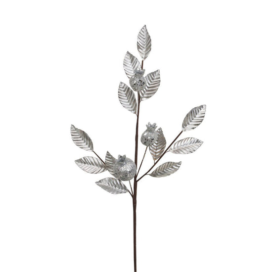 Silver Leaf with Pomegranate Spray - My Christmas