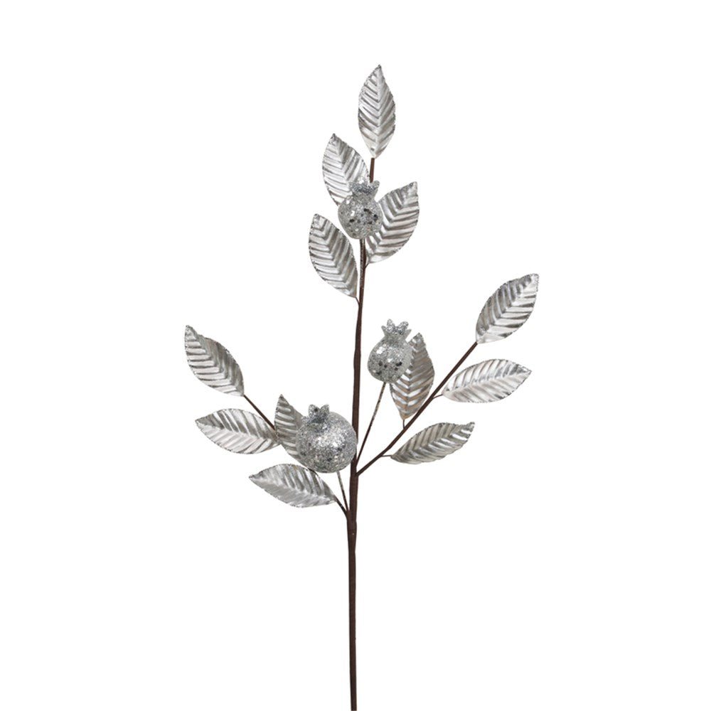 Silver Leaf with Pomegranate Spray - My Christmas