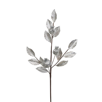 Silver Leaf with Pomegranate Spray - My Christmas