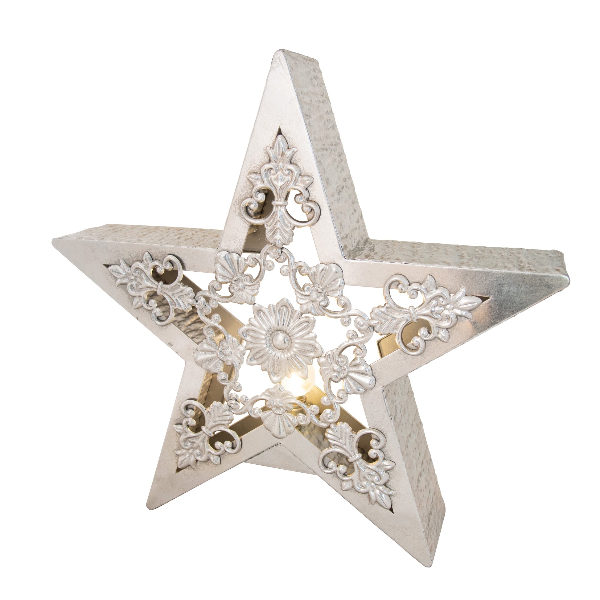Silver LED Star With Filigree - Large - My Christmas