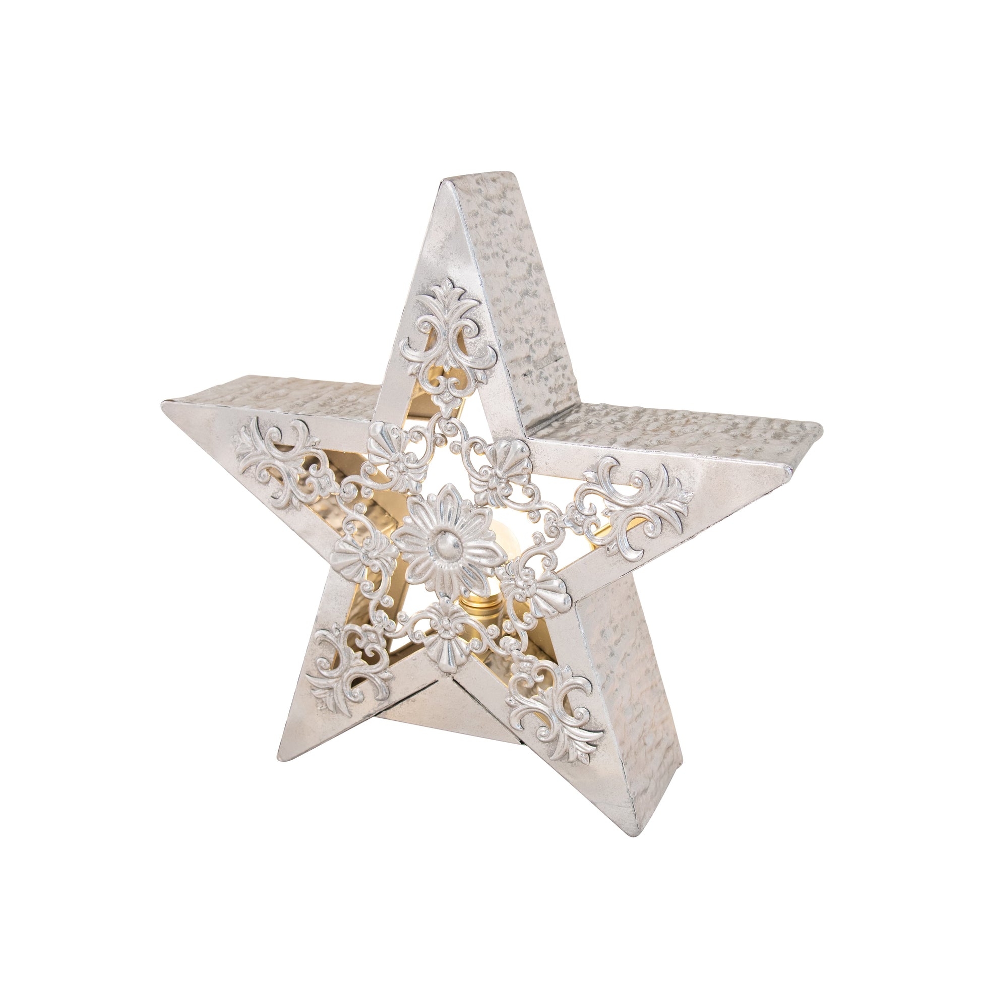 Silver LED Star With Filigree - Small - My Christmas