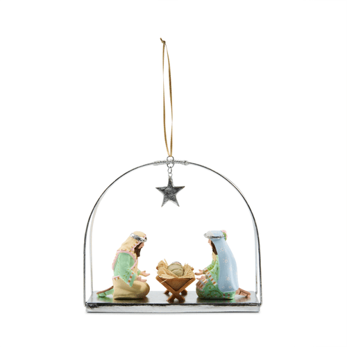 Silver Nativity Holy Family Ornament - My Christmas