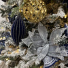 Silver Poinsettia Velvet with Clip - My Christmas