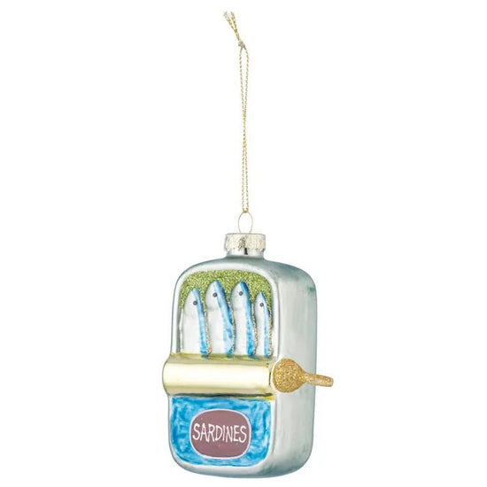 Silver Sardine Tin Glass Ornament - My Christmas