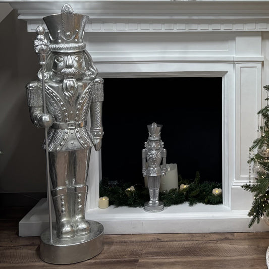 Silver Soldier with LED Staff - 123cm - My Christmas