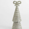 Silver Tiffany Bow Bugle Bead Tiered Cone Tree - Small - My Christmas