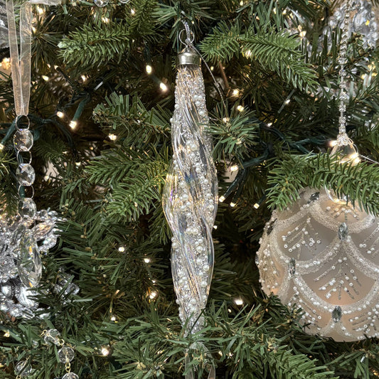 Silver Twisted Icicle Drop - My Christmas