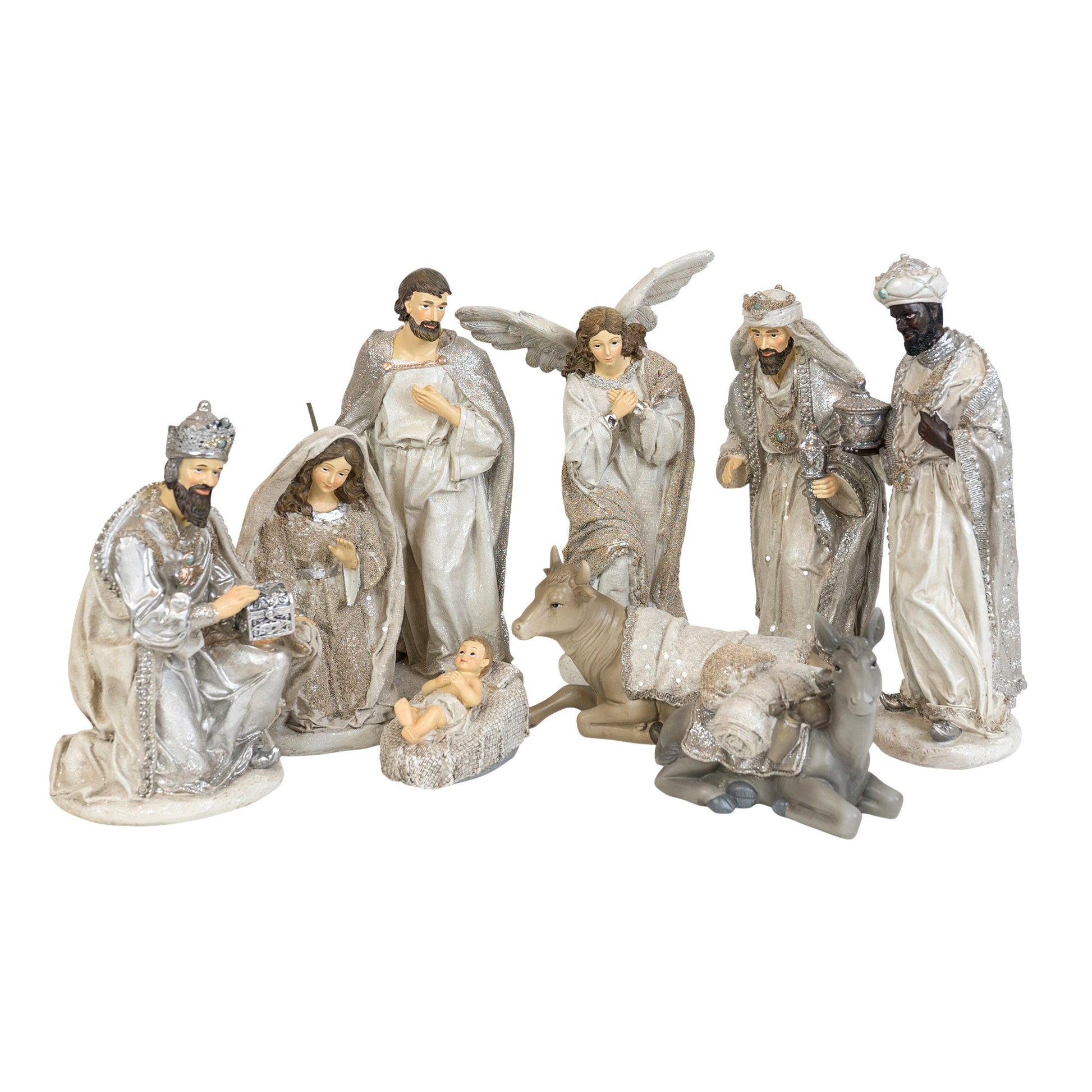 Silver & White Nativity Set - My Christmas