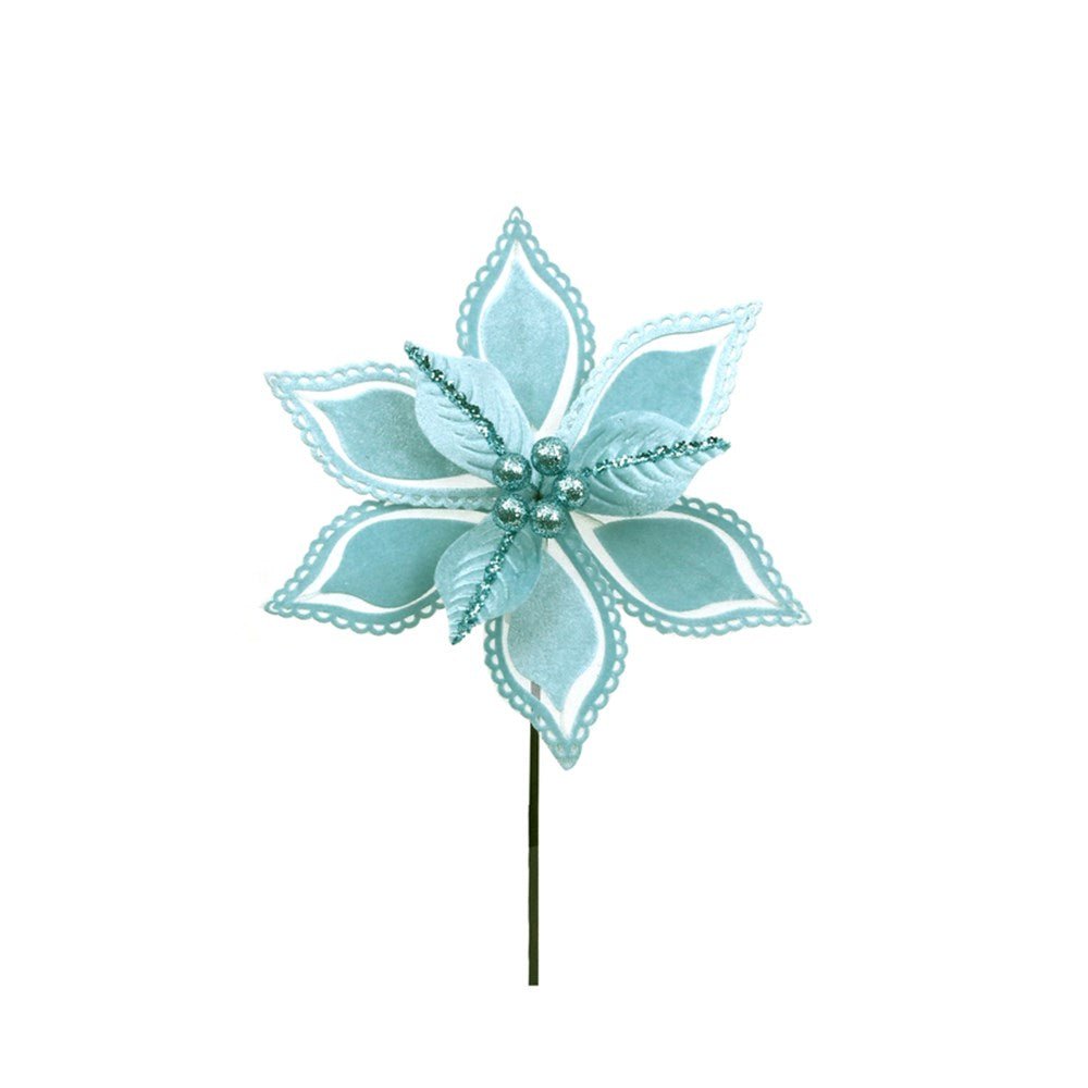 Sky Blue Poinsettia - My Christmas