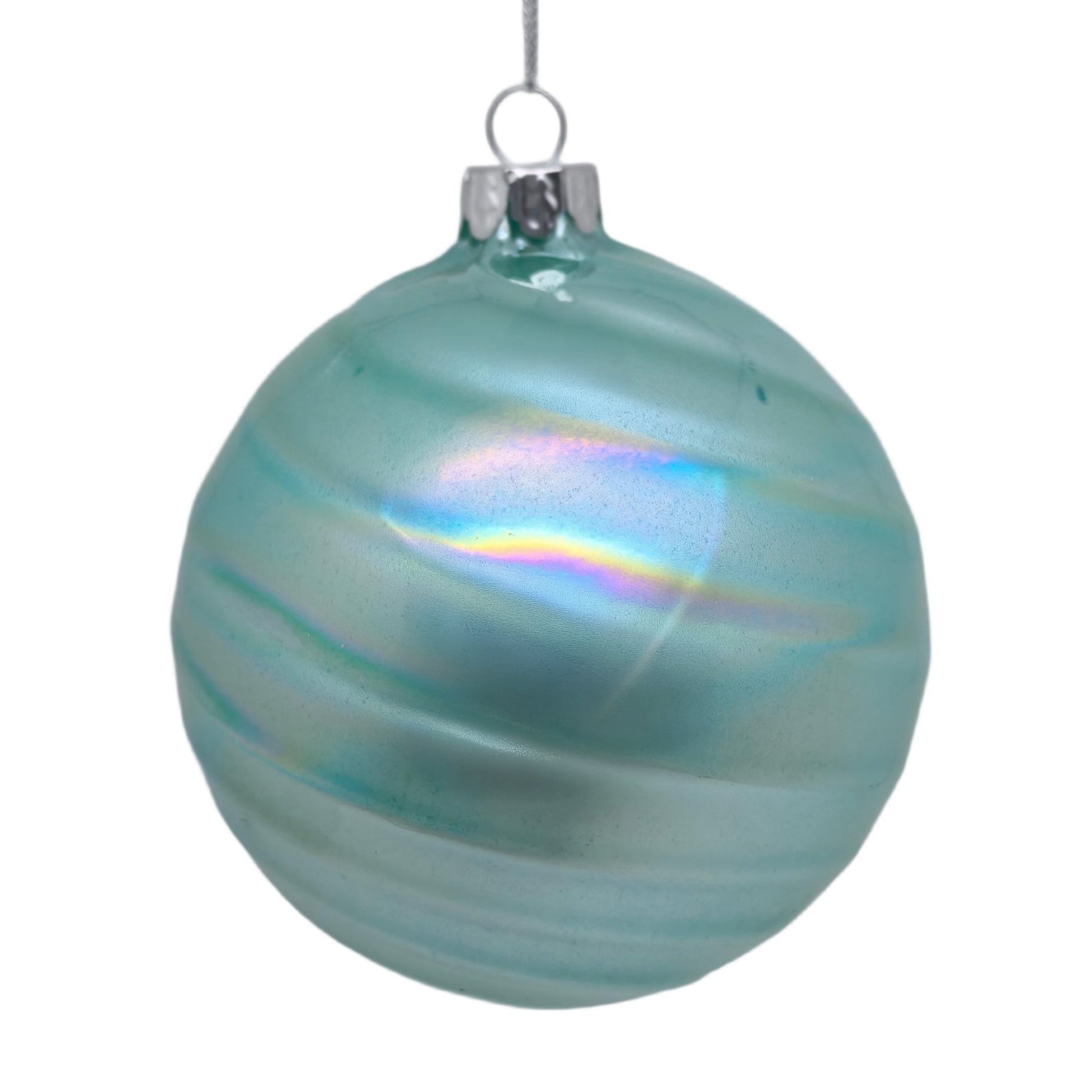 Sky Matte Swirl Bauble - My Christmas