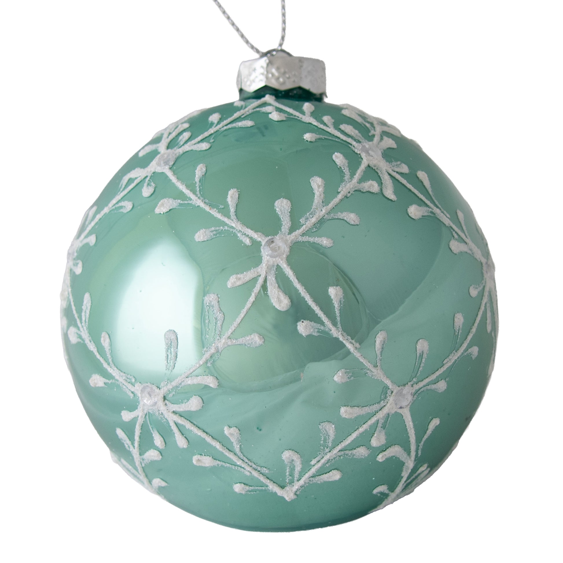 Sky with White Vine Bauble - My Christmas